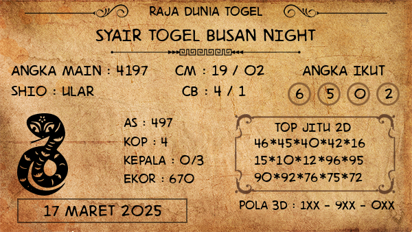 Prediksi Busan Night