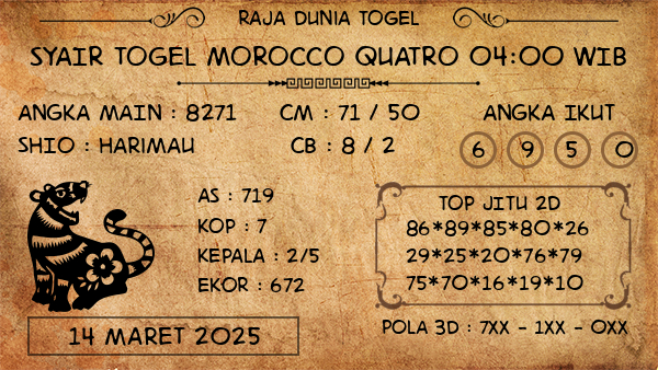 Prediksi Morocco Quatro 04:00 WIB