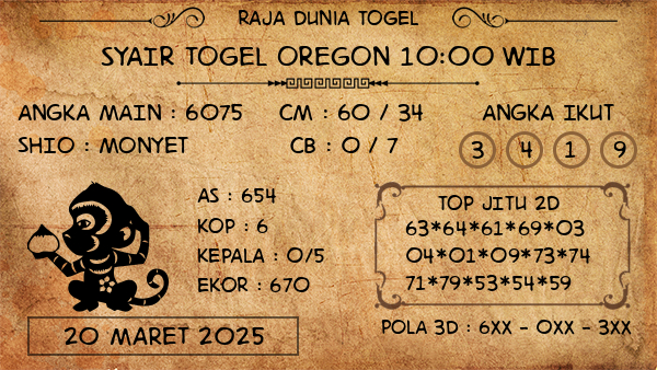 Prediksi Oregon 10:00 WIB