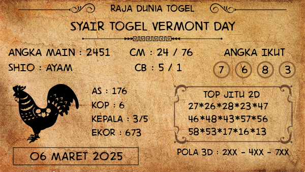 Prediksi Vermont Day